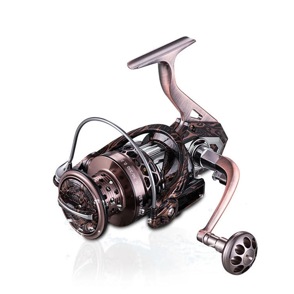 Carrete giratorio de pesca de aleación completa, rueda giratoria de pesca de carpa, mango de Metal, bobina de carrete CNC, tallado hueco en agua salada, 12 + 1BB - imagen 3