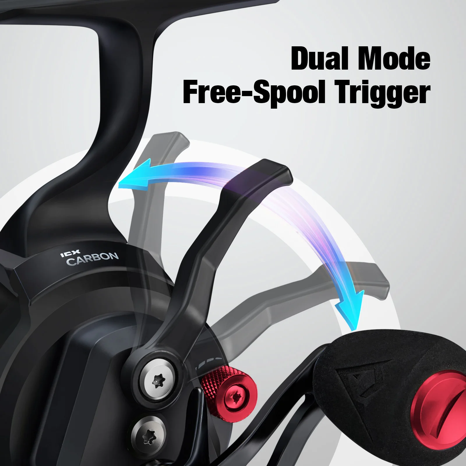 Piscifun-Carretes de pesca en hielo de carbono ICX 3,2: 1, alta velocidad, caída libre, modo Dual, 8 + 1 gatillo, blindado BB, carrete magnético suave para invierno - imagen 2