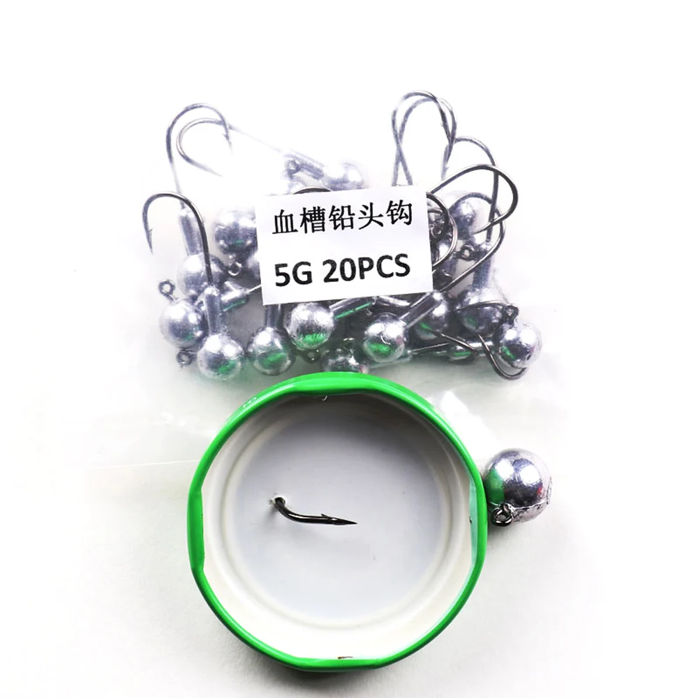 Anzuelo con cabeza plomada de acero al carbono de alta calidad, anzuelo con cabeza plomada de pesca de carpa con púas, 1G-10g, gancho individual para señuelo suave, aparejo de pesca de Lucio, 10 Uds. - imagen 3