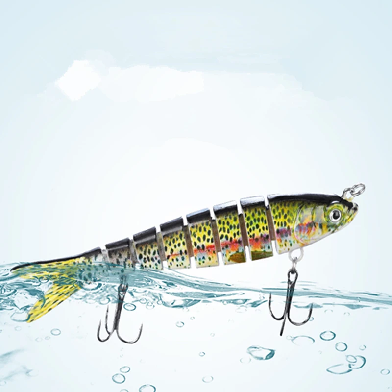 Cebo oscilante de 10/14Cm que se hunde, cebo de manivela de largo alcance, Mino Knobby, 8 segmentos, cebo Artificial duro para aparejos de pesca - imagen 4