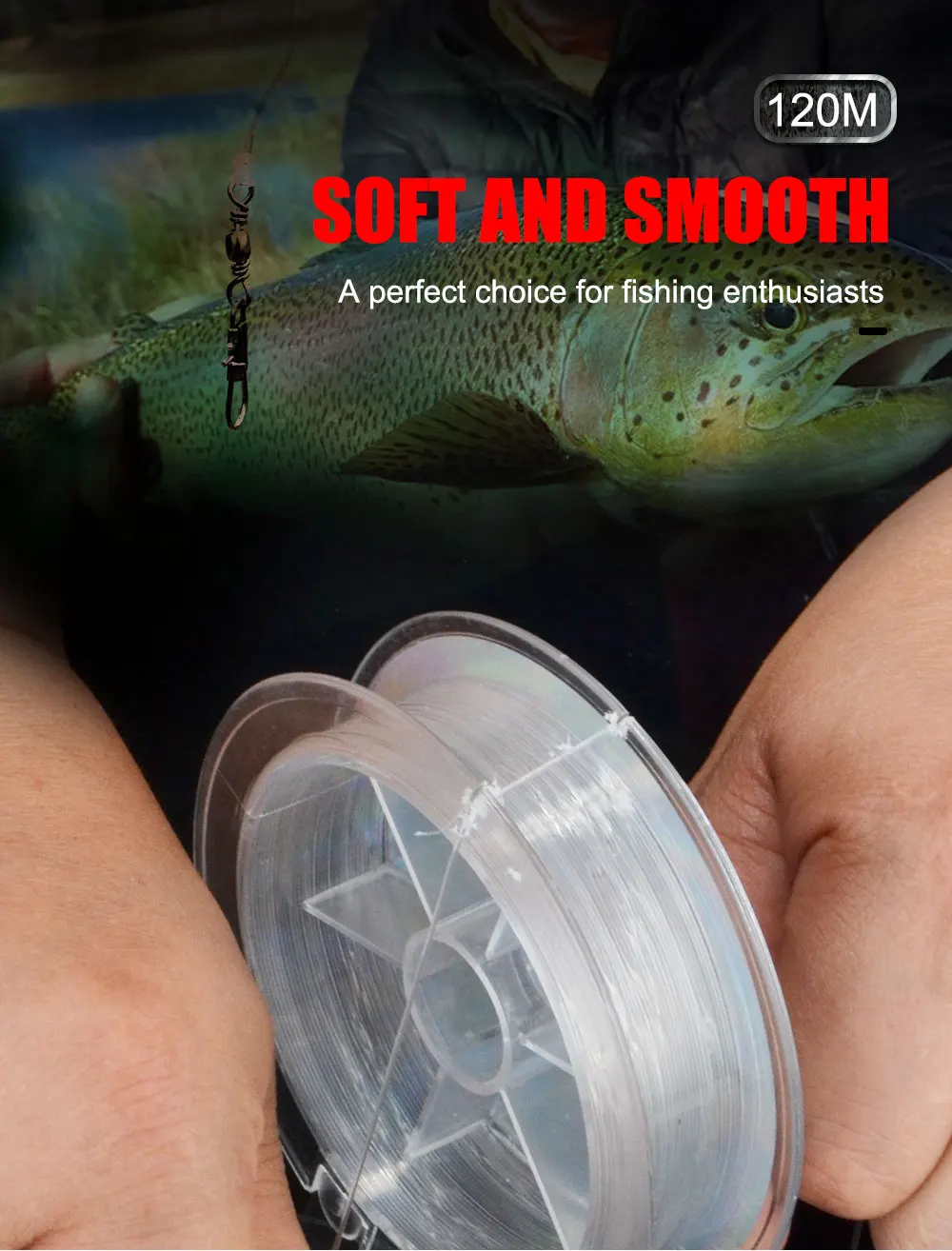 Experimente la emoción de la pesca con nuestra línea de pesca trenzada suave y suave de 120 m