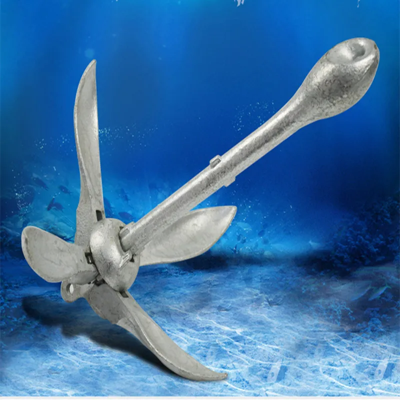 SOLAR MARINE 2,5 KG ancla portátil plegable de acero al carbono para 2,0-3,6 M 2-6 personas inflable Kayak barco de pesca bote balsa - imagen 2