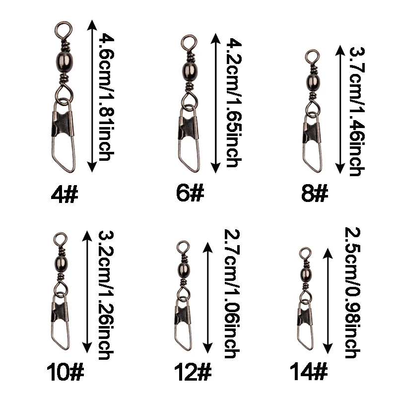 200 unidades de eslabones de pesca en barril con conector de pesca a presión, anillos sólidos, accesorios de aparejos de pesca, herramienta - imagen 2