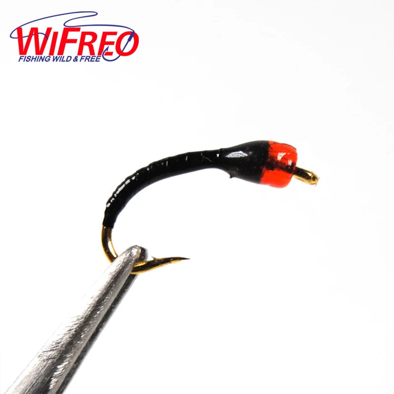 Wifreo 100 Uds. Surtido de moscas de ninfa epoxi Midge Hegene trucha pez blanco cebo de pesca señuelos artificiales tamaño 12 14 16 18 - imagen 5