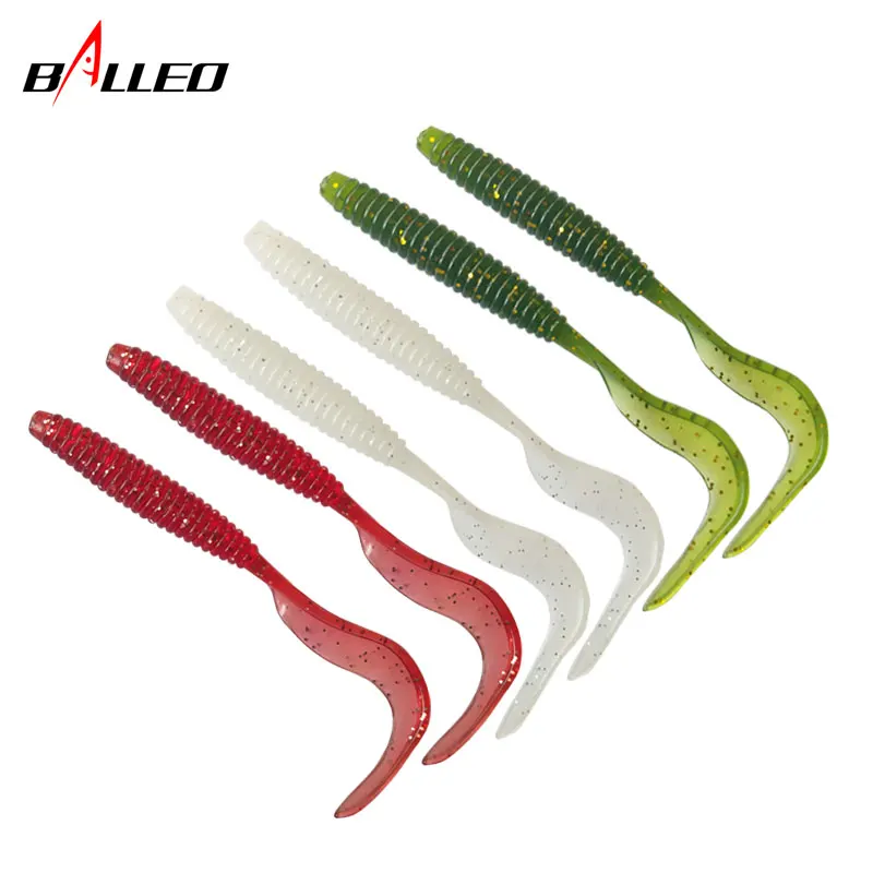 Balleo 6 uds/señuelo suave de cola larga 3g/12cm señuelo de pesca gusano Wobbler Jigging cebo Artificial suave - imagen 3