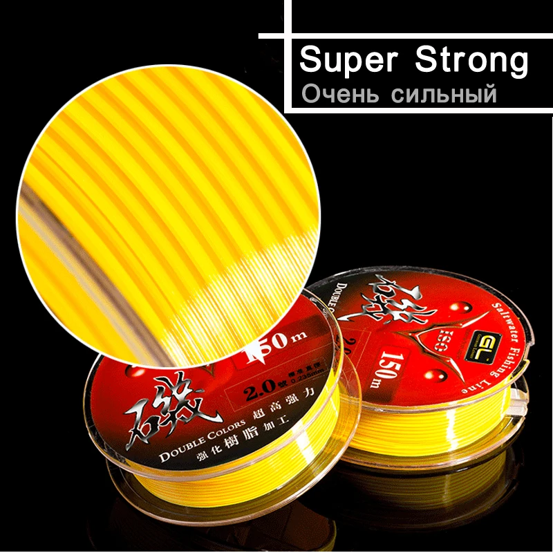 Sedal de pesca en roca semiflotante, monofilamento de alta resistencia al desgaste de 150m, doble Color, accesorio de equipo de sedal de agua salada - imagen 4