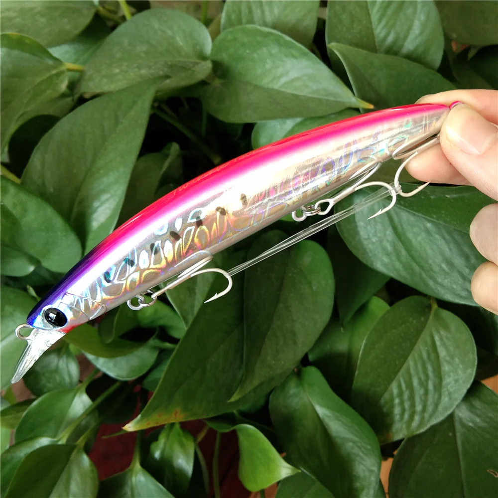 TSURINOYA-señuelo de pesca de agua salada, cebo duro flotante de fundición larga, Minnow, 130mm, 23g, DW111, 7 unidades - imagen 5