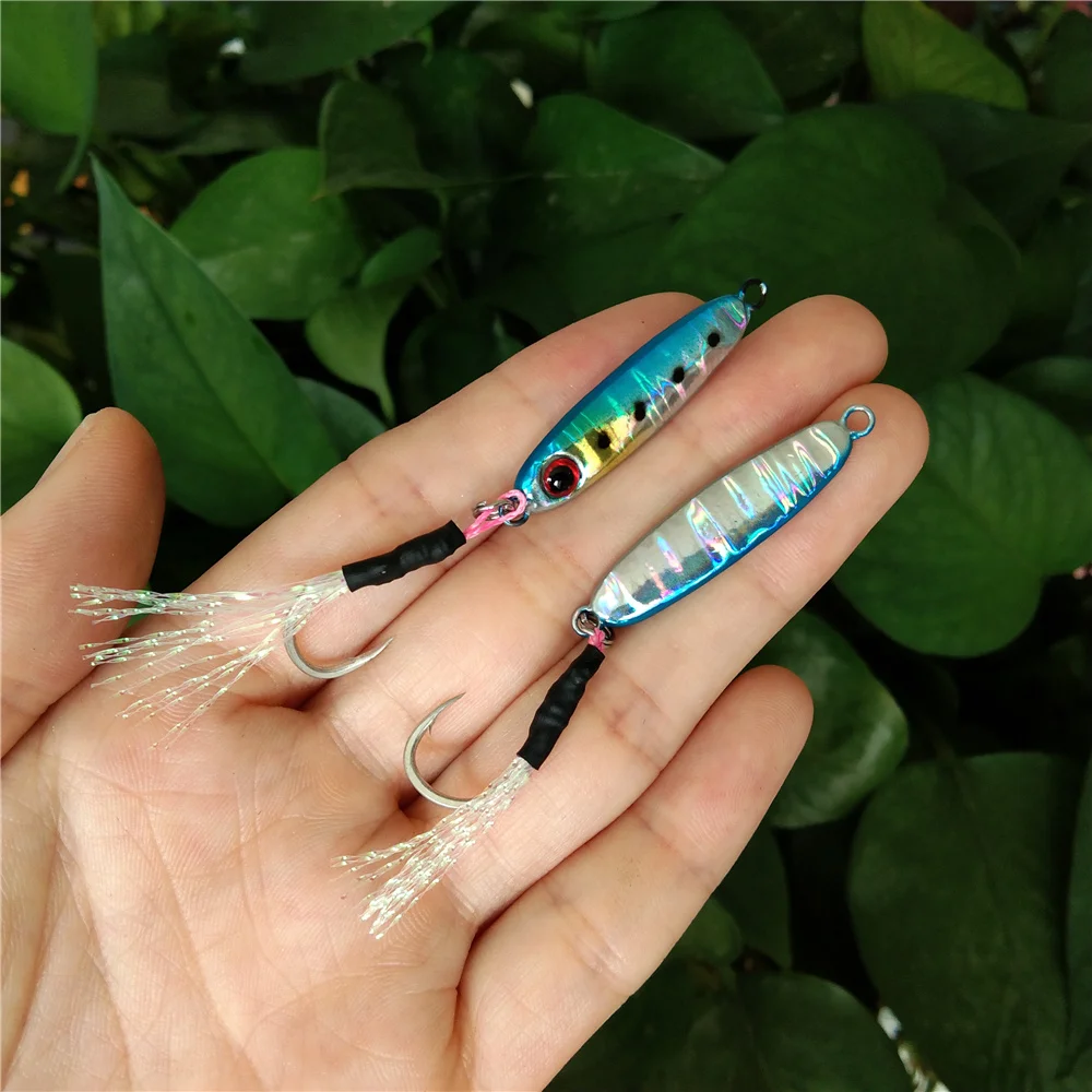 Swolfy 5 unids/lote 35mm 6g Micro JIG cebo de pesca Rockfishing Mini cebo con un solo gancho Isca señuelo Artificial Microjig Jigging señuelo - imagen 5