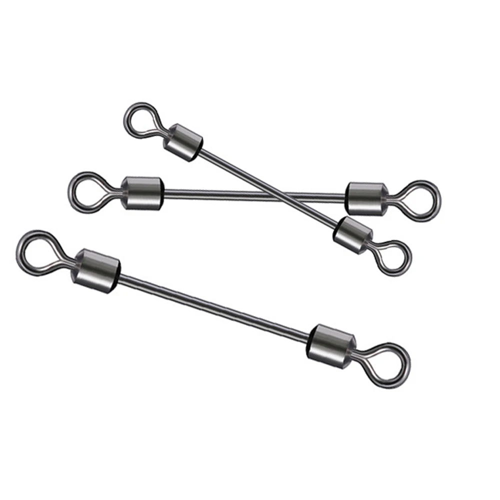 Conector de pesca giratorio largo, rodamiento de bolas, anillos sólidos, gancho de acero giratorio, accesorios de gancho de pesca de barco de mar, 50 Uds. - imagen 5