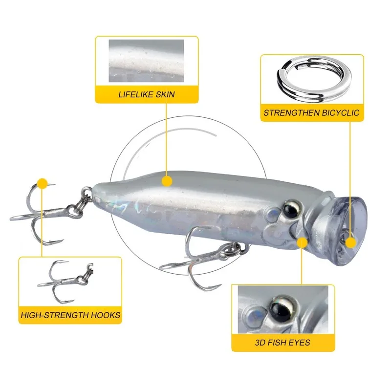 Popper-señuelo De Pesca Artificial Isca, equipo De aparejos De Pesca, 9,4g - imagen 4