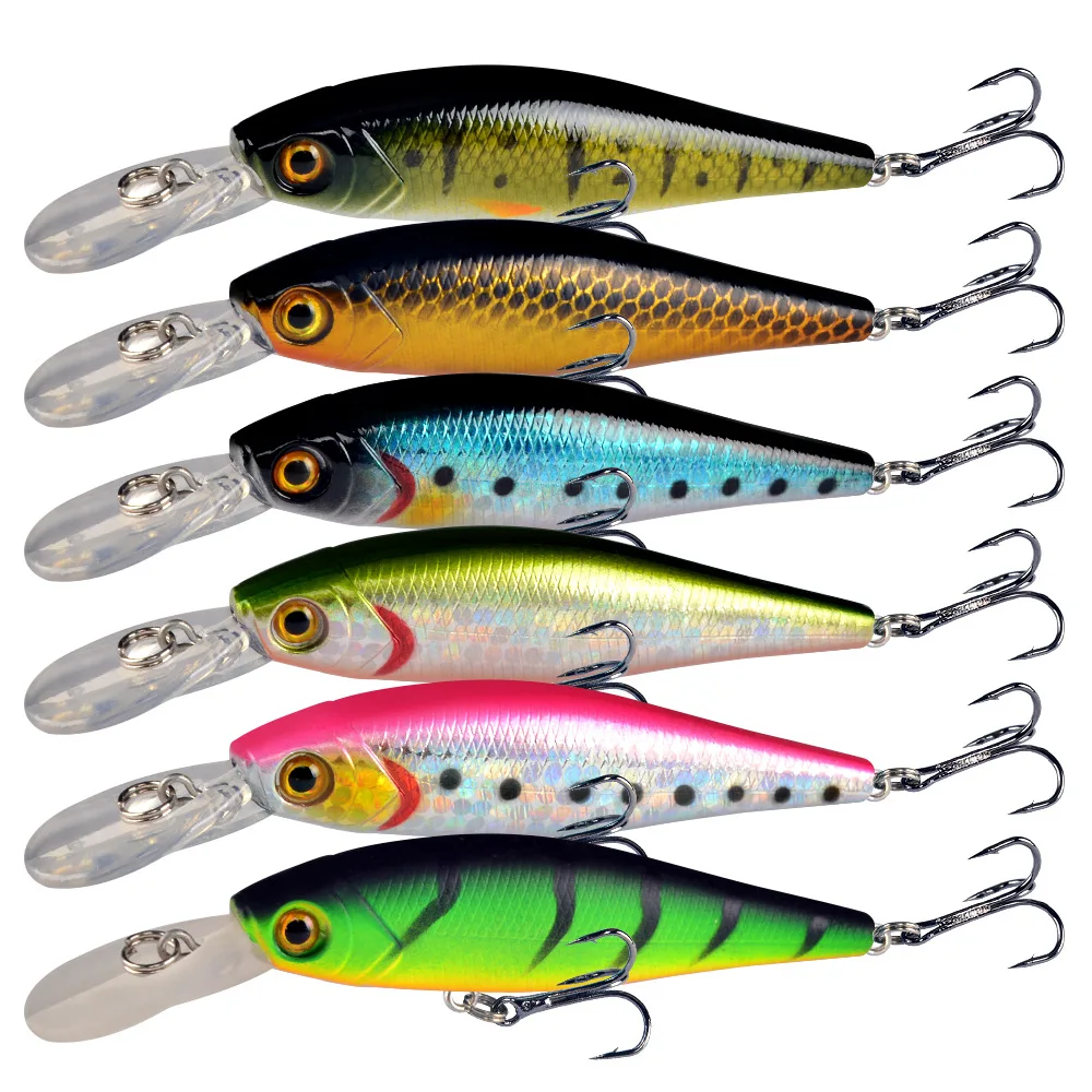 Señuelos de Pesca en forma de pececillo, 1 unidad, 10cm, 9,5g Isca Artificial Wobbler Crankbait, cebo duro, aparejos de Pesca - imagen 5