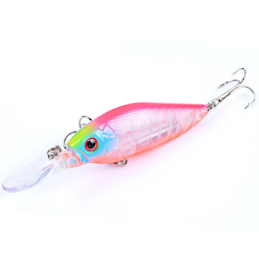 Vibrador de 1 pieza para Señuelos de Pesca, cebo duro Vib, Wobblers artificiales para curricán, carpa, Crankbait, aparejos de pesca Swimbait 3d, ojos de pez - imagen 4