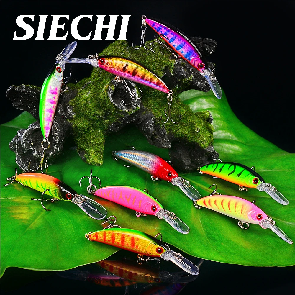 Señuelo de pesca de 70mm, 6g, ojos 3D, Crankbait, Wobblers, cebo duro de plástico Artificial, aparejos de pesca - imagen 2