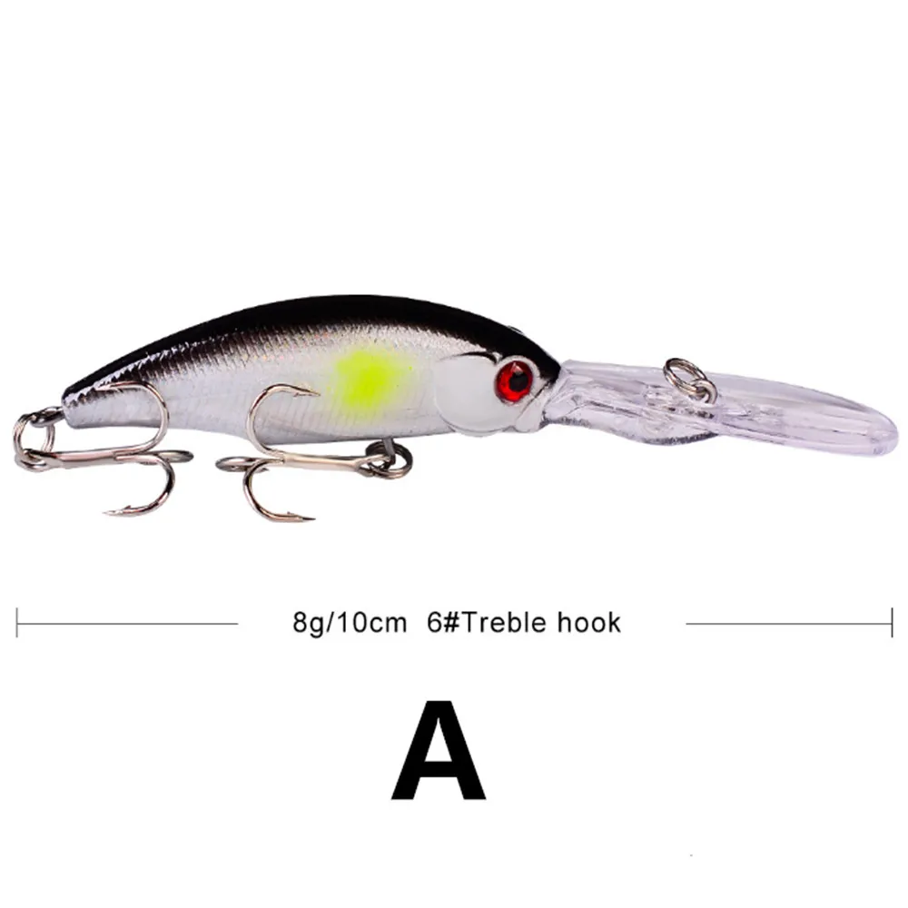 Señuelo de Pesca flotante para pececillos, cebo duro de plástico Wobbler, Crankbait, ojos 3D, carpa, Lucio, aparejos de Pesca, 8g/10cm, 1 ud. - imagen 4