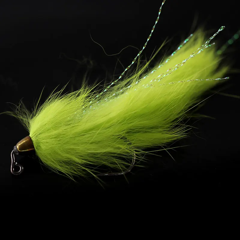 3 uds verde negro blanco cono cabeza de cuentas de cobre Bass Pike Streamer mosca trucha moscas para pesca señuelos con mosca 1/0 anzuelo de plantilla Aberdeen - imagen 2