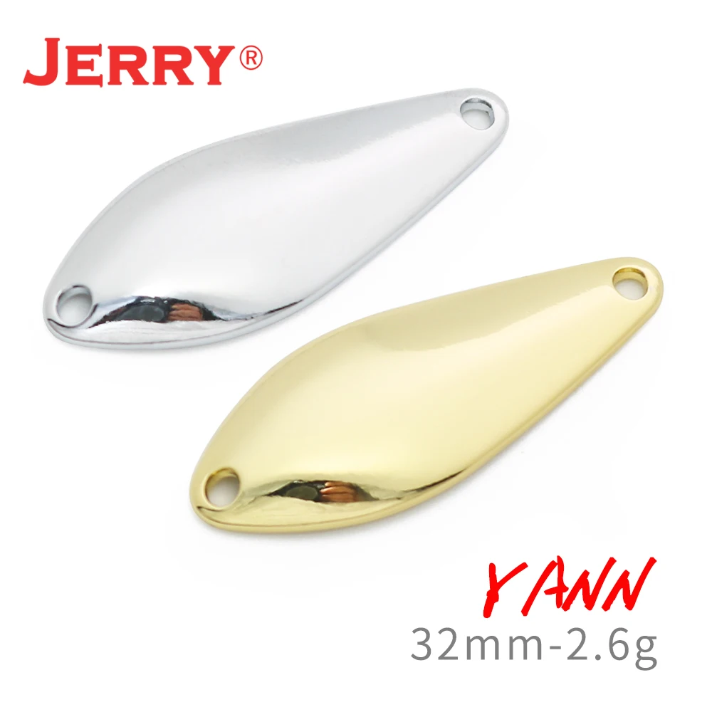 Jerry 2,2g YANN 50 Uds. Señuelo de pesca sin pintar, espacios en blanco, señuelo cuchara de Metal, perca de trucha de latón, aparejos de fundición Wobbler Artificial - imagen 2