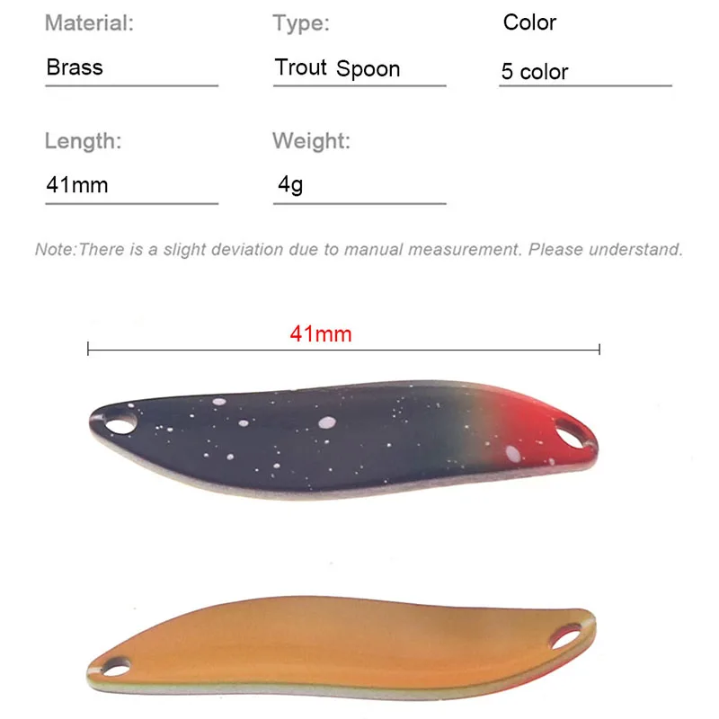 HISTOLURE-cebo de cuchara de pesca de cobre, señuelo de Metal de 4g y 41mm con un solo gancho, cebo duro, Spinner para trucha, perca, Chub Salmo - imagen 2