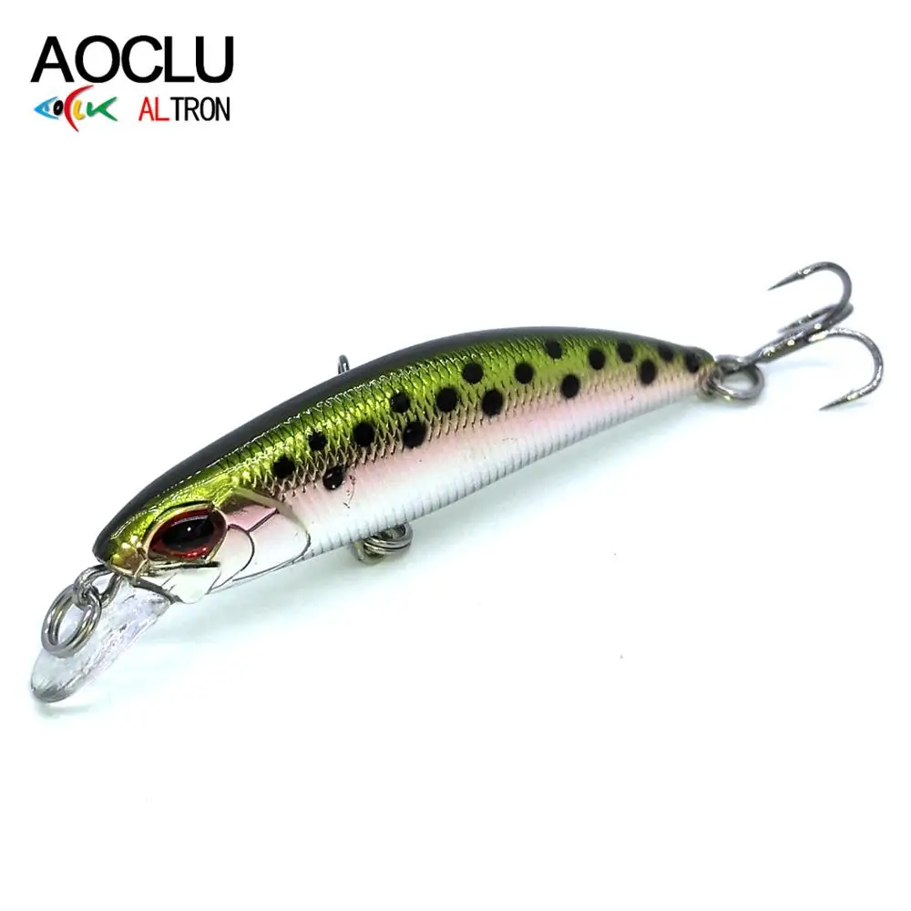AOCLU-señuelo de pesca de pececillo que se hunde, cebo duro, Wobbler pequeño, palo de sábalo de manivela, fácil de lanzar, trucha de lubina, asesino en la costa, 60mm, 5,4g