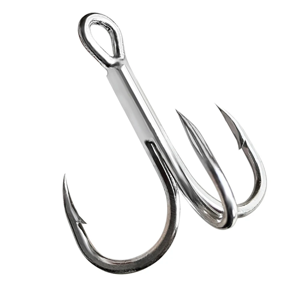 WALK FISH-anzuelo triple de pesca de 10 piezas, Material de acero de alto carbono, anzuelo volteado, herramienta de aparejos de pesca de lubina de agua salada - imagen 2
