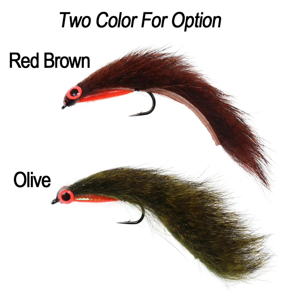 ICERIO-señuelo de pesca luminoso UV 3D, ojos de pez, ardilla de pino, Zonker, tira de mosca, Streamer, mosca para salmón, trucha, Steelhead, 6 #8 #, 2 ~ 4 piezas - imagen 4