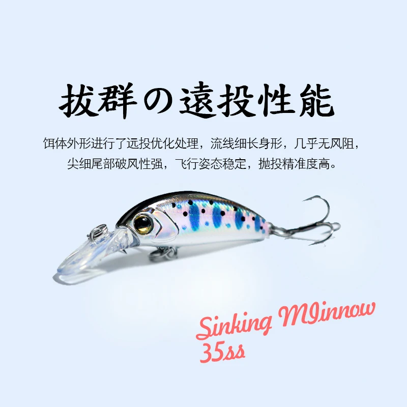 Nuevo señuelo de pesca Mini Minnow 50mm 3,6g cebo duro Artificial con anzuelos de alta calidad Crankbaits - imagen 3
