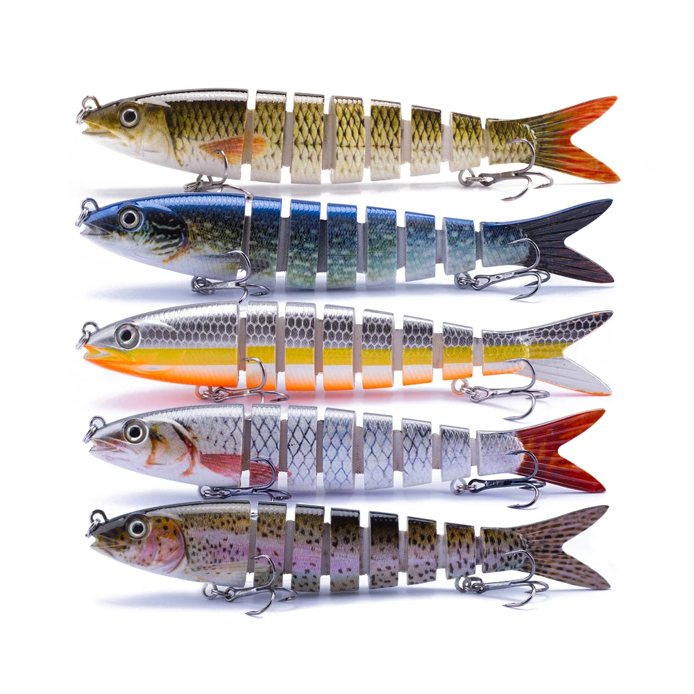 Hanlin-Juego de Señuelos de Pesca multiarticulados, 135mm/20g, Crankbait, 8 segmentos, Wobblers, cebo Artificial duro, Swimbait, aparejos de lubina - imagen 3