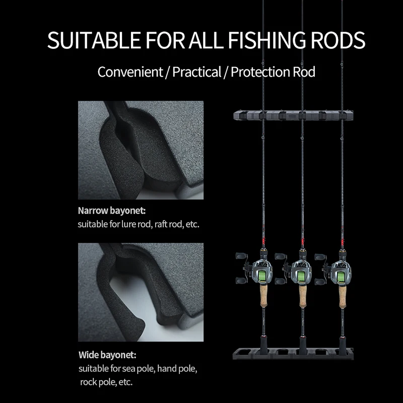 LINNHUE-estante de 6 varillas para caña de pescar, soporte de exhibición, organizador, montaje de aparejos de pesca - imagen 2
