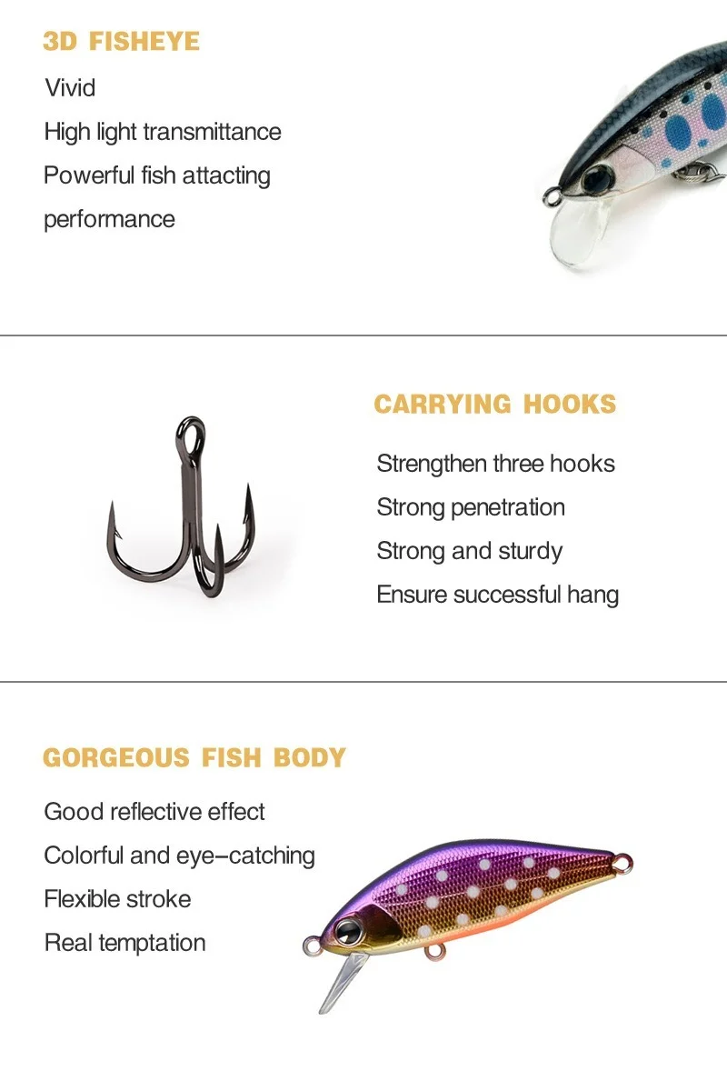 Señuelo duro de Pesca Issen, cebo de 45mm, 4g, diseño japonés, alta calidad, para trucha, lucio, perca, lubina, 1 unidad - imagen 5