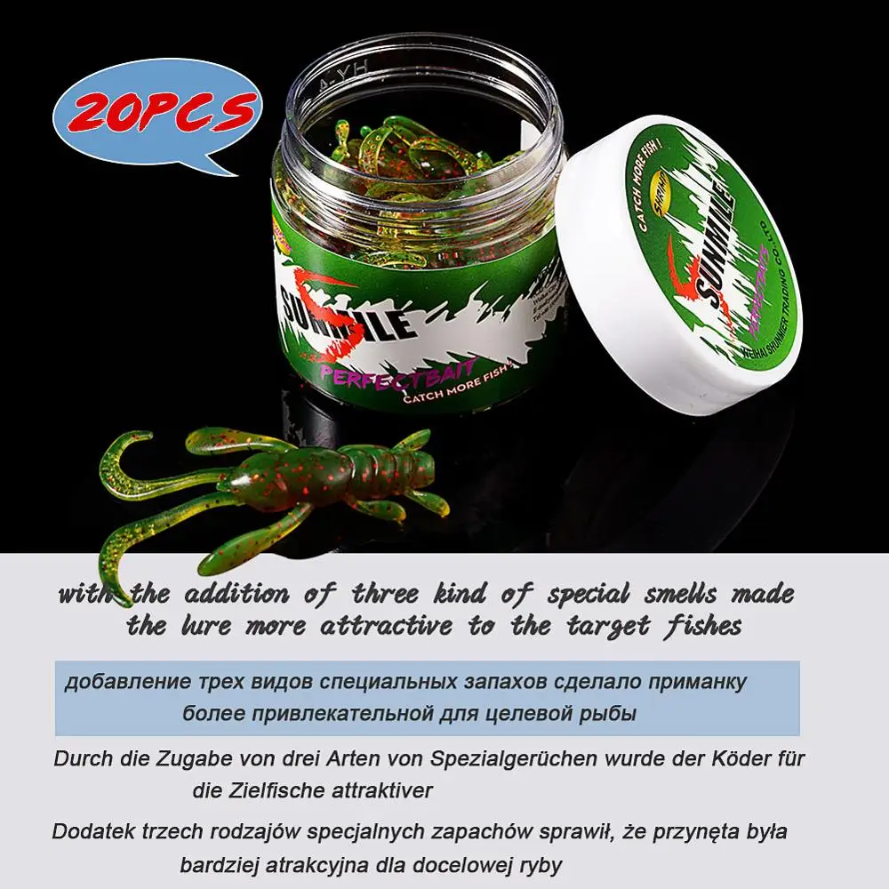 SUNMILE-Cebo suave Wobbler para pesca, cebos artificiales de 4cm/1g, lote de 20 unidades - imagen 3