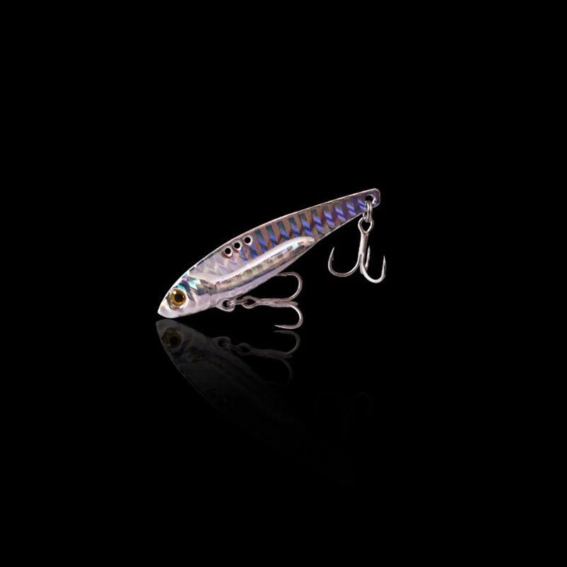 Señuelo de hoja Vib de Metal con ojos 3D, 6 colores, 5/7, 5/13/16/20G, cebos de vibración que se hunden, vibración Artificial para pesca de lubina, perca - imagen 2