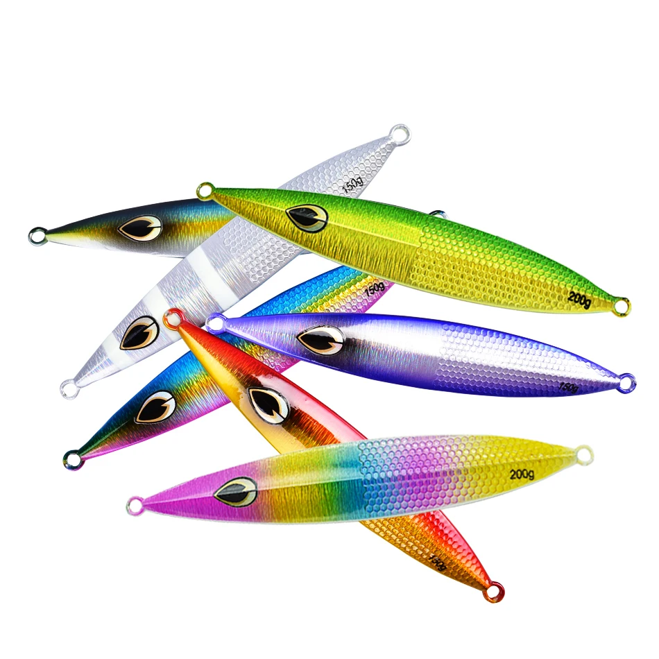 Señuelo luminoso de fundición lenta para pesca, anzuelo de Metal para agua salada, Vertical, 150g/200g/260g, 3 piezas
