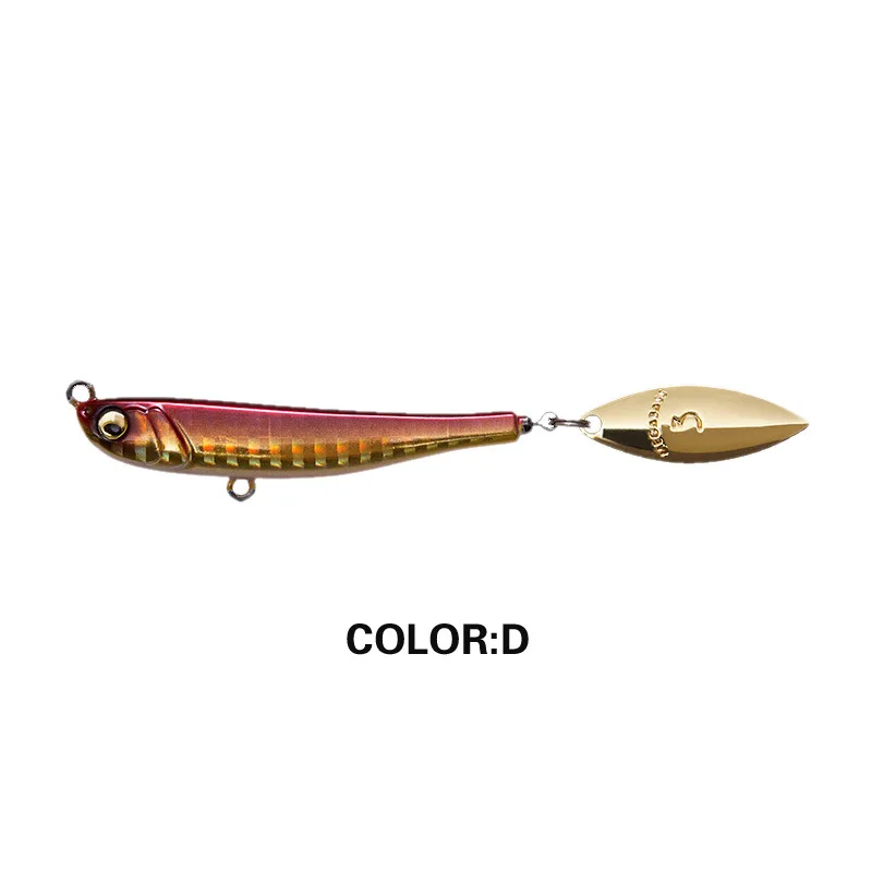 Señuelos giratorios de Metal para Pesca, cebos duros giratorios con vibración VIB, cuchara giratoria de 62mm y 30g, para trucha, aparejos de Pesca de invierno - imagen 4