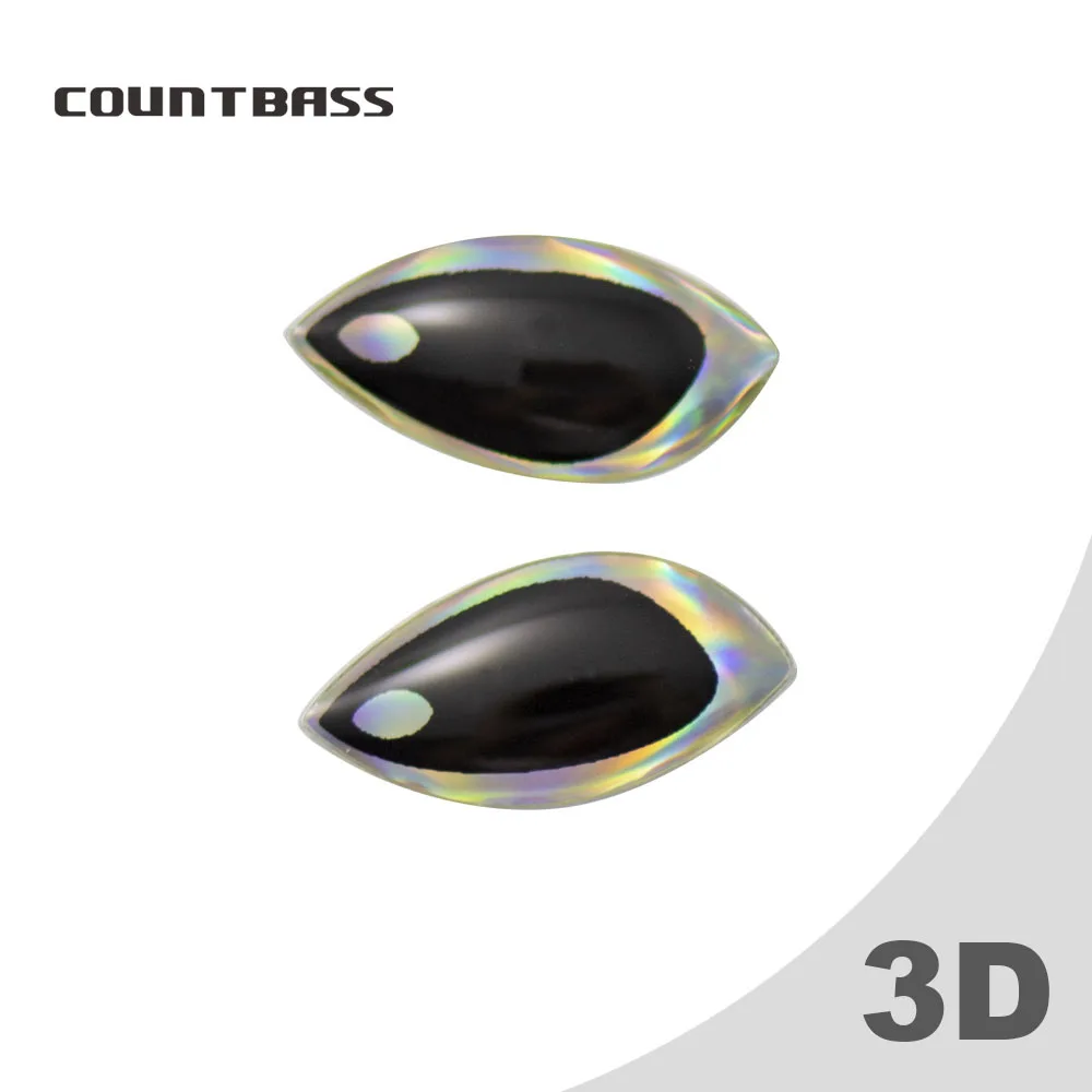 COUNTBASS 50 Uds. Ojos de señuelo de pesca holográficos 3D especiales para cebos duros sin pintar manivela Popper Minnow