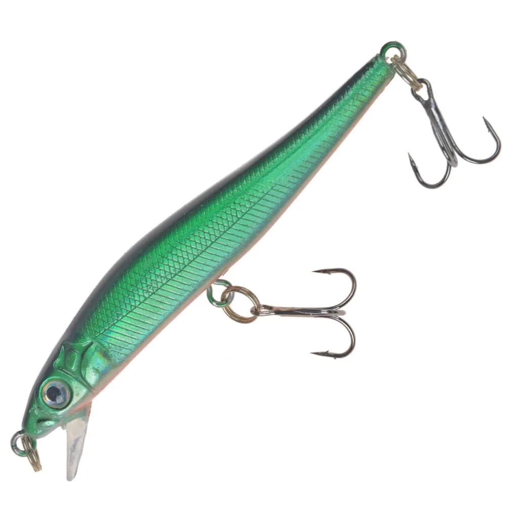 Señuelo de pesca Minnow, cebo duro Artificial flotante, Wobblers, Crankbait, Lucio, anzuelos triples, aparejos, 8cm, 5g - imagen 4