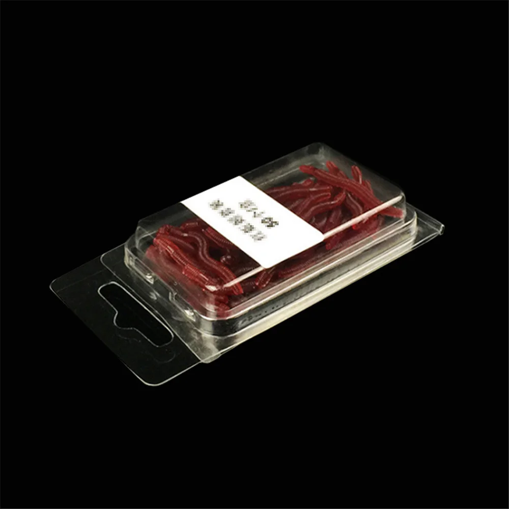 Cebo lombriz rojo realista silicona 35mm sabor camarón pesca - imagen 5