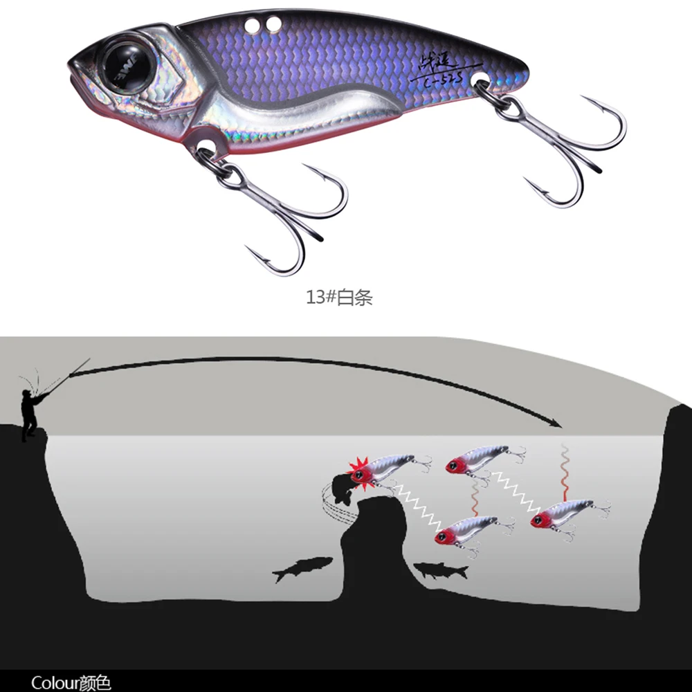 Nuevo EWE C40/44/48/52S cebo de hoja de Metal VIB señuelo de pesca 6,5/8,5/11/13,5g Wobbler cebo con vibración aparejos para trucha lubina Pike perca - imagen 5