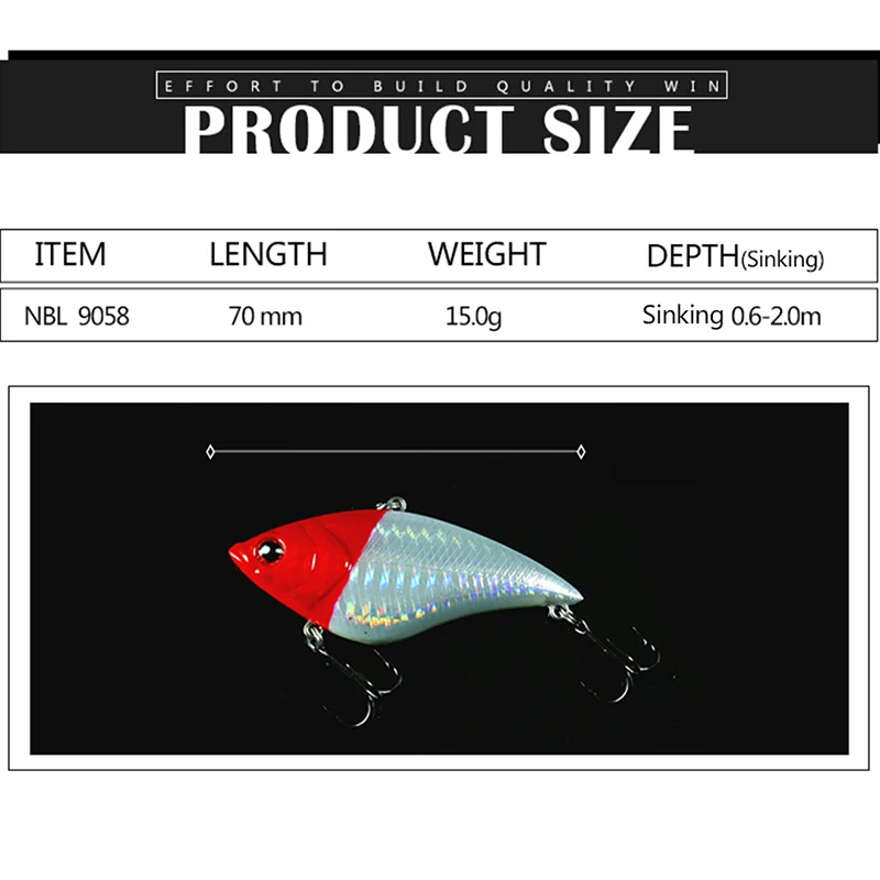 NOEBY-señuelo de pesca de mimbre, 70mm, 15g, Wobblers de hundimiento VIB para Pike Swimbaits 9058, cebo duro, Señuelos de Pesca de invierno - imagen 2