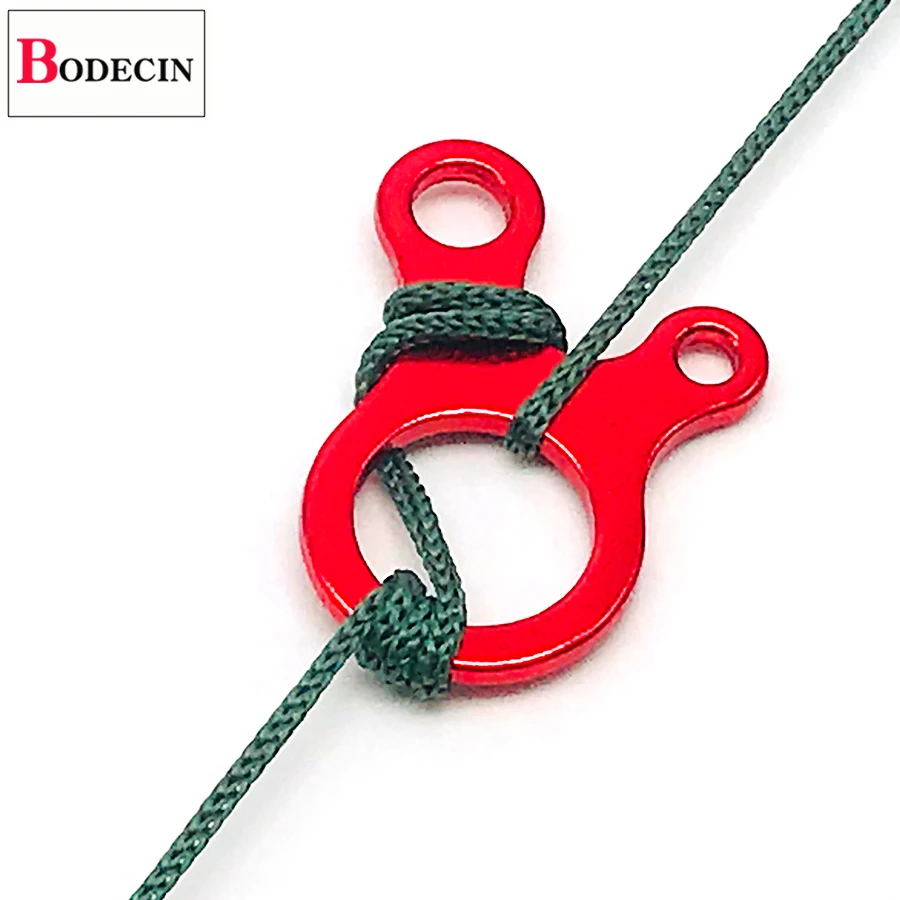 Gancho de cuerda de aluminio con nudo rápido, enganche de cuerda, mosquetón, suspensión de gancho para tiendas de campaña, Paracord de viento, hebillas de cierre para acampar - imagen 2