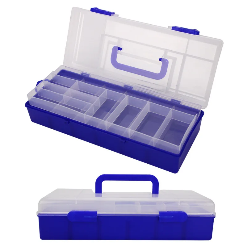 Caja de aparejos de pesca de doble capa de plástico de gran capacidad, anzuelo de cebo para accesorios de peces, caja de almacenamiento de herramientas de pesca de carpa - imagen 2