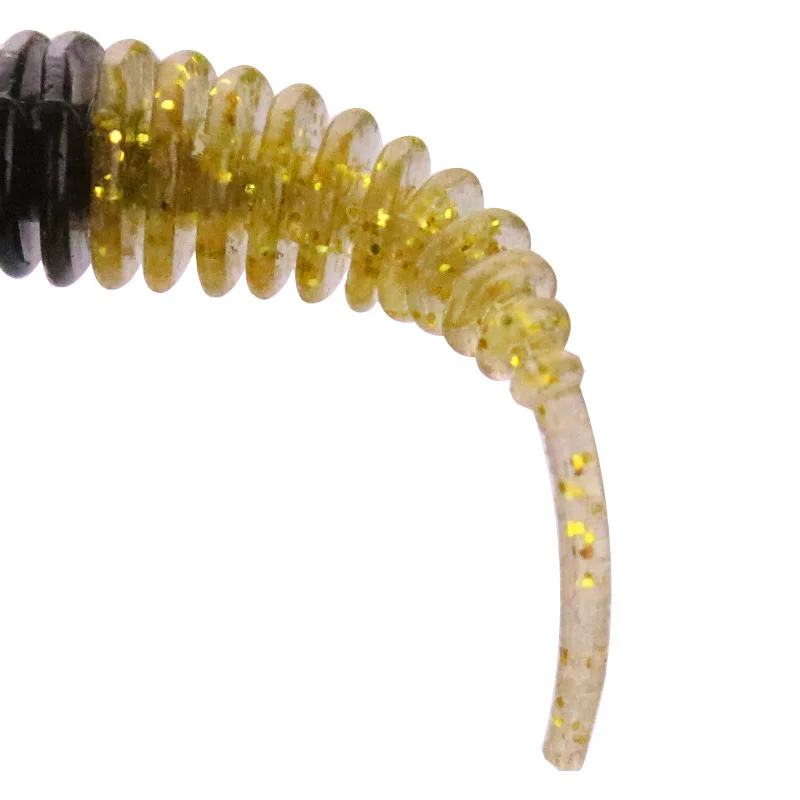 Señuelo de pesca doble Color cebo suave aguja cola larva 5,5 cm/1,2g Topwater tornillo cuerpo gusano lote 6 piezas venta - imagen 5