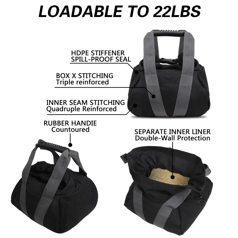 Bolsa de arena para entrenamiento de levantamiento de pesas en interiores, saco de arena para ejercicios de alta intensidad, bolsa de energía para entrenamiento deportivo, bolsas de lona de alta resistencia - imagen 3