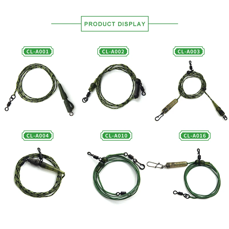 Mosodo-Línea de guía de pesca de carpa trenzada, núcleo de plomo de 80cm, aparejo de carpa, correas, cable de línea principal, núcleo de plomo de alambre de acero con Clips de plomo giratorios - imagen 2