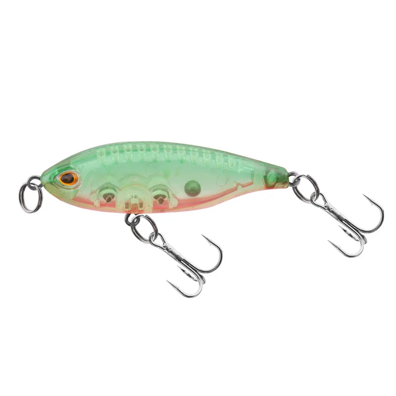 Señuelo tipo lápiz flotante para pesca, 4,5 cm/3,3g, señuelos artificiales transparentes, Topwater con bolas de acero ruidosas, 1 pieza en oferta - imagen 5