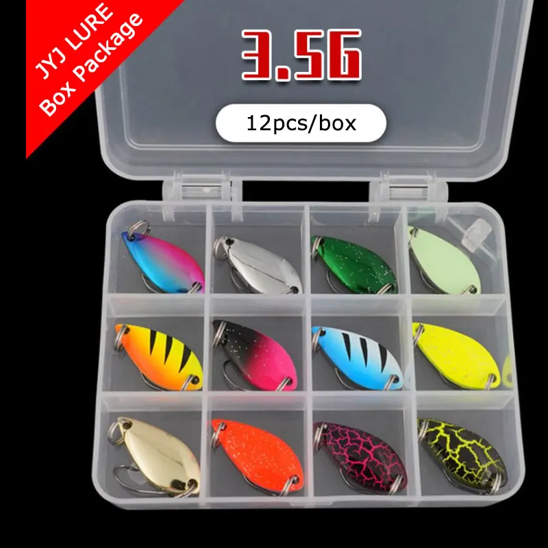 JYJ-aparejos de Pesca de agua dulce, aparejos de Pesca de trucha, lago Artificial, colorido, paquete de caja, 2,5g, 3,5g, 5,0g - imagen 5