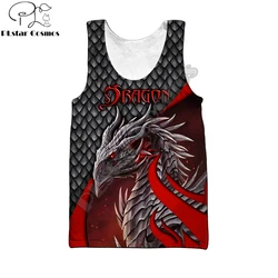 Camiseta sin mangas dragón fuego 3D – Chaleco moda urbana hombre