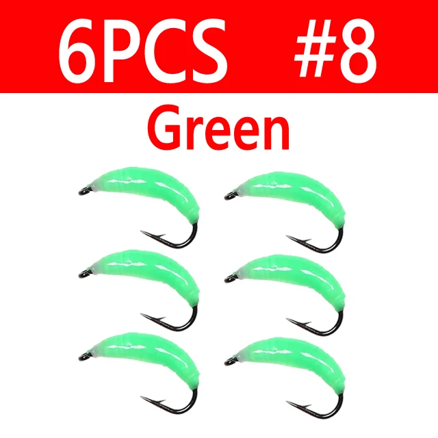 6pcs Green Size 8