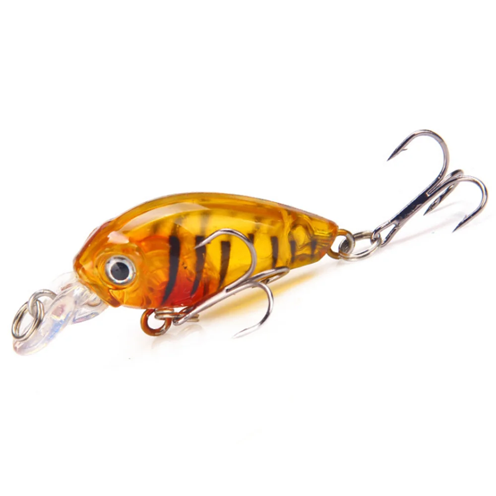 Mini señuelo de pesca piezas Crankbait, 4,5 cm, 3,5g, cebo duro Artificial, ojos 3D, Wobblers, Lucio, Peche, aparejos de pesca - imagen 3