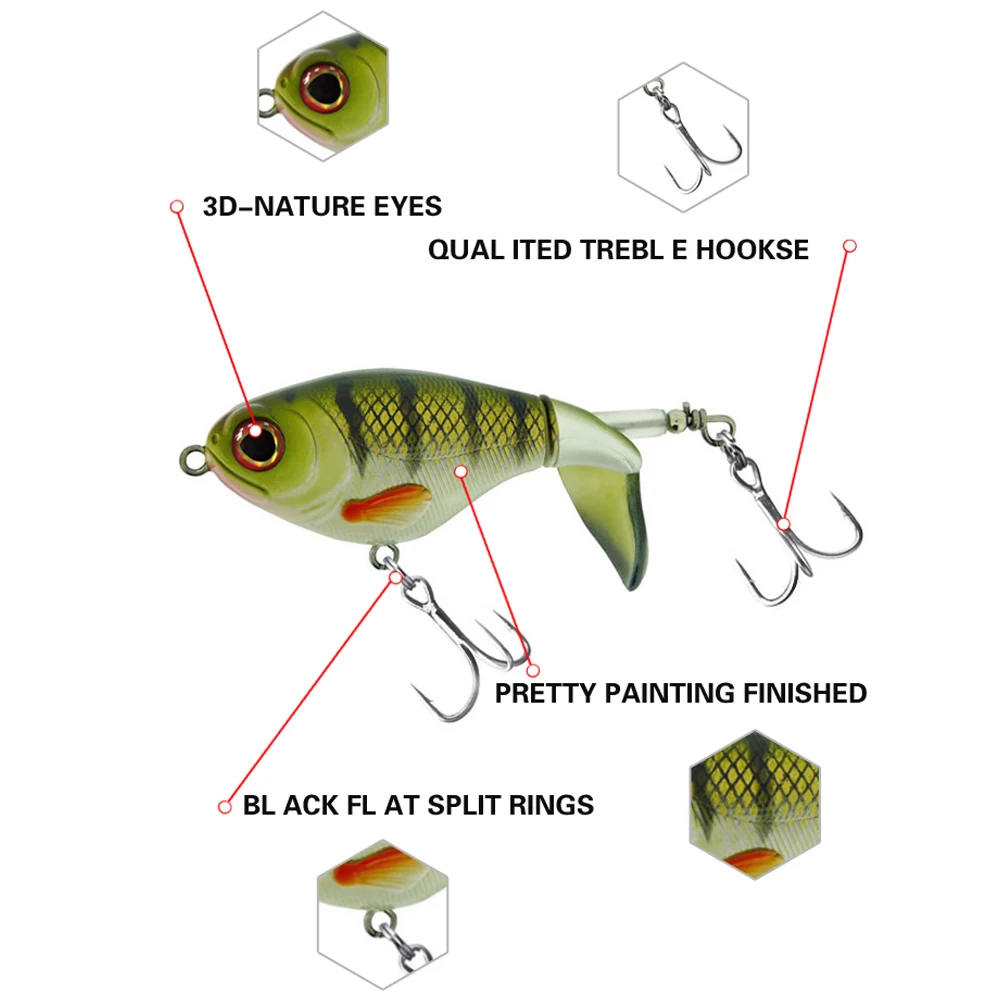 Señuelo de Pesca giratorio 2024, cebos de agua salada, accesorios de Pesca, peso 17g, 75mm - imagen 4