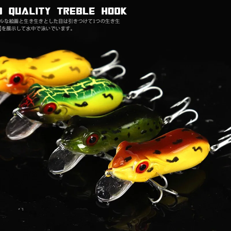 Topwater-cebo de pesca flotante de 5cm/10g, señuelos artificiales de rana dura, Crankbait, Wobblers para aparejos de pesca Sneakhead - imagen 4