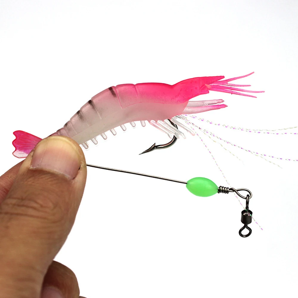 Cebo Artificial suave de silicona Para Pesca, anzuelos giratorios Para Pesca Sabiki, aparejos luminosos de 9cm/6g, 5 unids/lote - imagen 2
